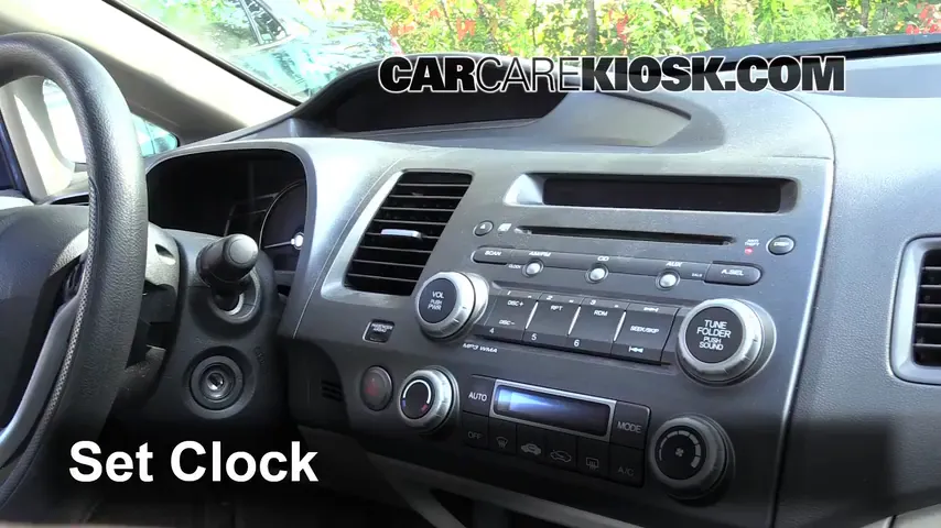 2010 Honda Civic Hybrid 1.3L 4 Cyl. Reloj Fijar hora de reloj